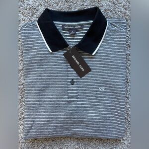 Michael Kors Polo Shirt Mens Small Size Gray Black New With Tags